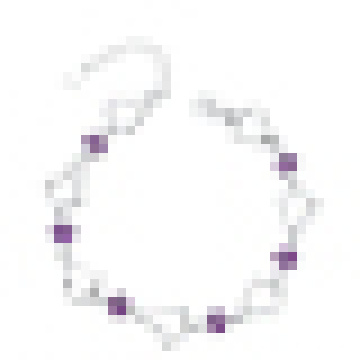 Женская стерлингового серебра 925 фиолетовый Алмаз в форме сердца Браслет
